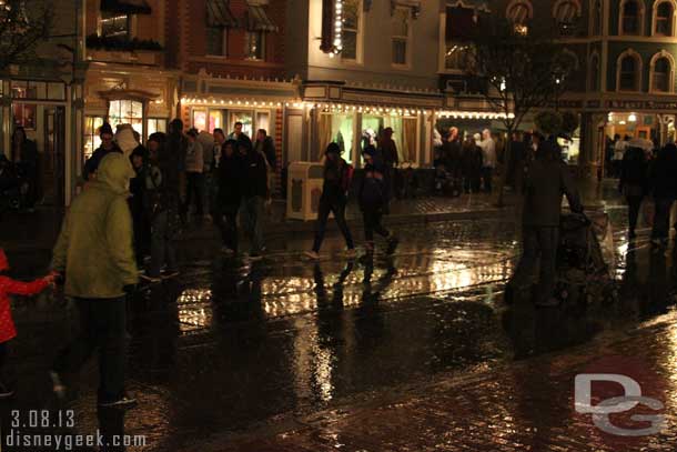 Main Street had a steady stream of guests heading for the exits.