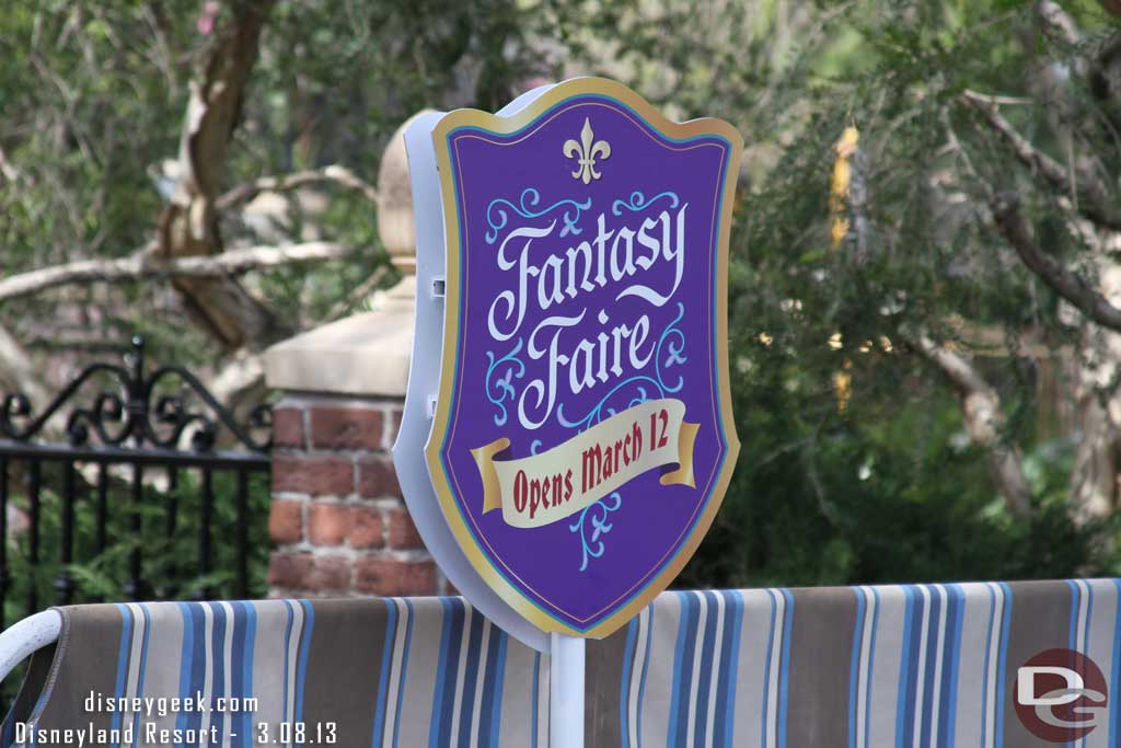 Signs up announcing the official opening date.  There were cast members by all the entrances directing those for the preview and answering questions.