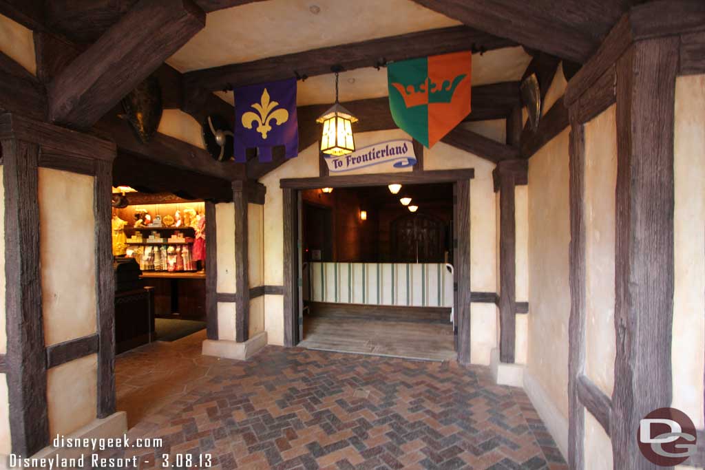 You exit and have the choice of going right to the Frontierland (eventually), straight to the gift shop, or left back to the Fantasy Faire.