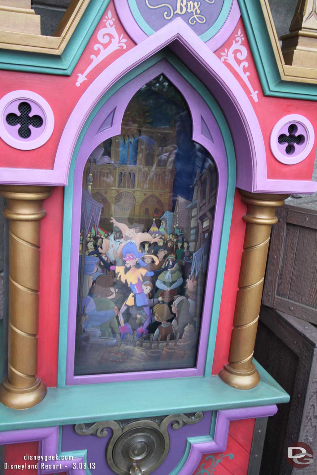 You can turn the crank to bring the music and animation to life.