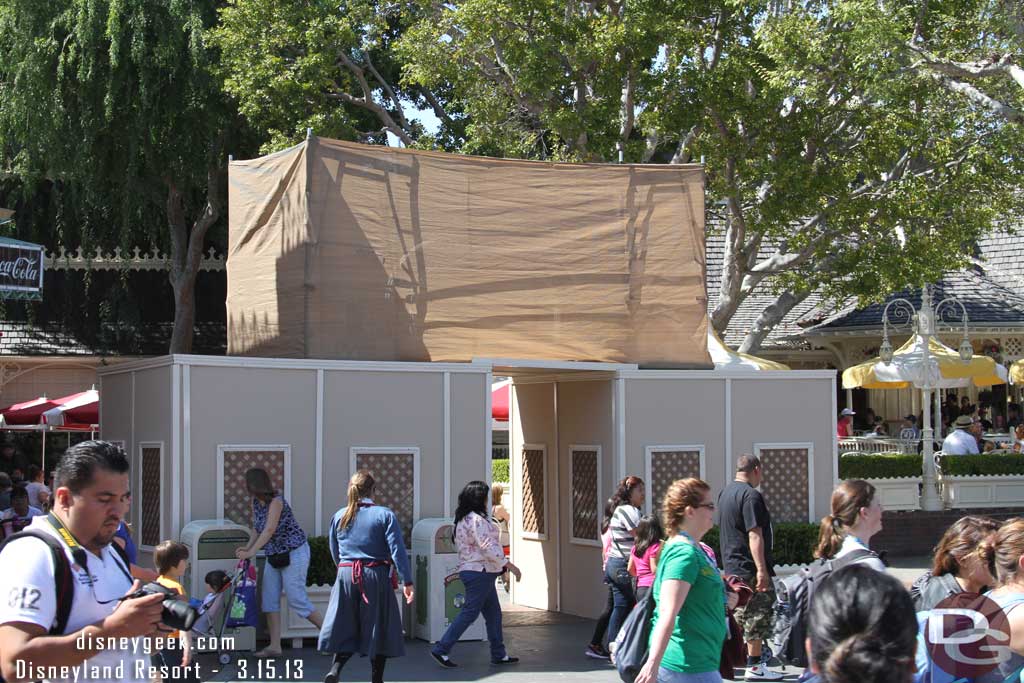 Work continues on the archway at Coke Corner.