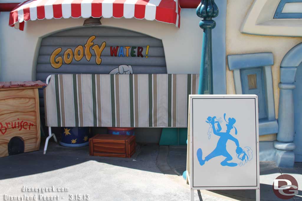 The Goofy Water is still closed...