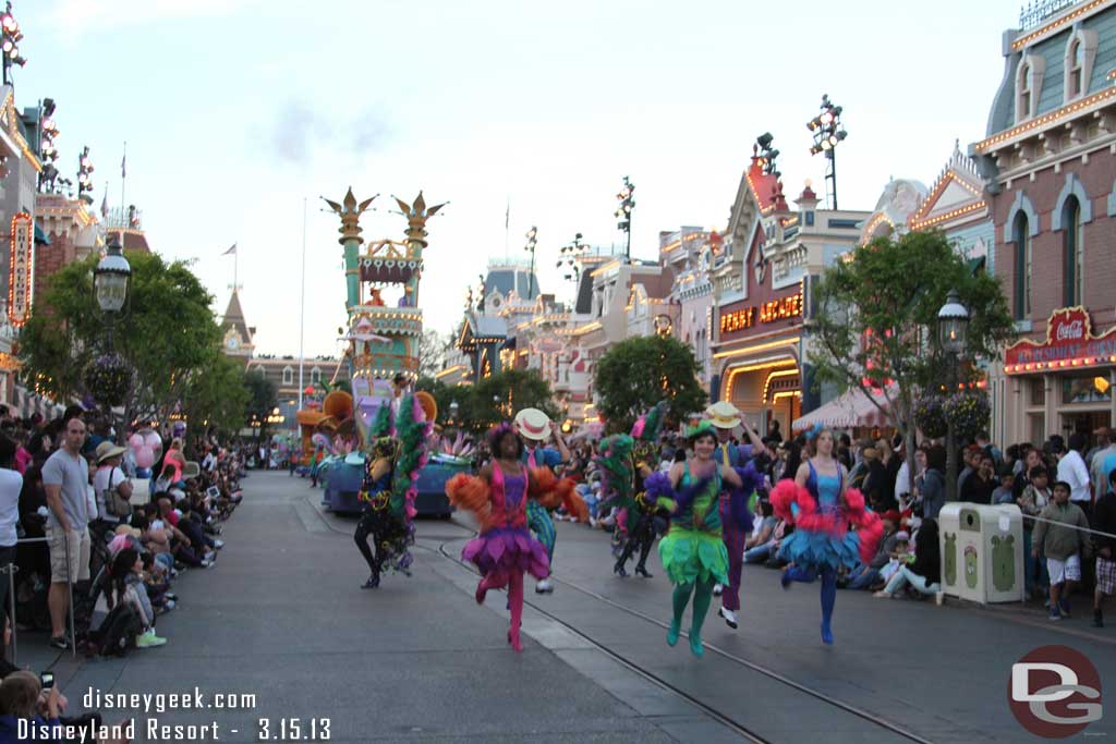 Made it down the street before the parade.. seems there was a hiccup and it was stopped for a few minutes.