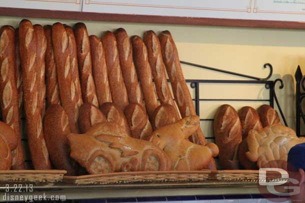 In the Wharf Cafe there is Easter Bunny shaped bread this week.