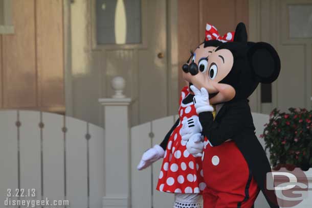 Mickey and Minnie were arriving in Town Square for pictures when I stepped outside.