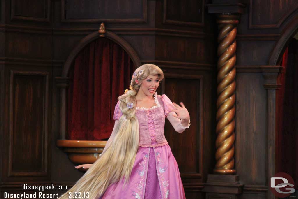 Rapunzel joins them for her story.