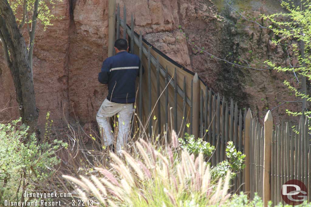 Would have thought they would save the fence till after the rock work.