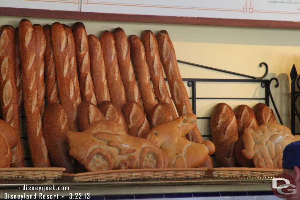 In the Wharf Cafe there is Easter Bunny shaped bread this week.