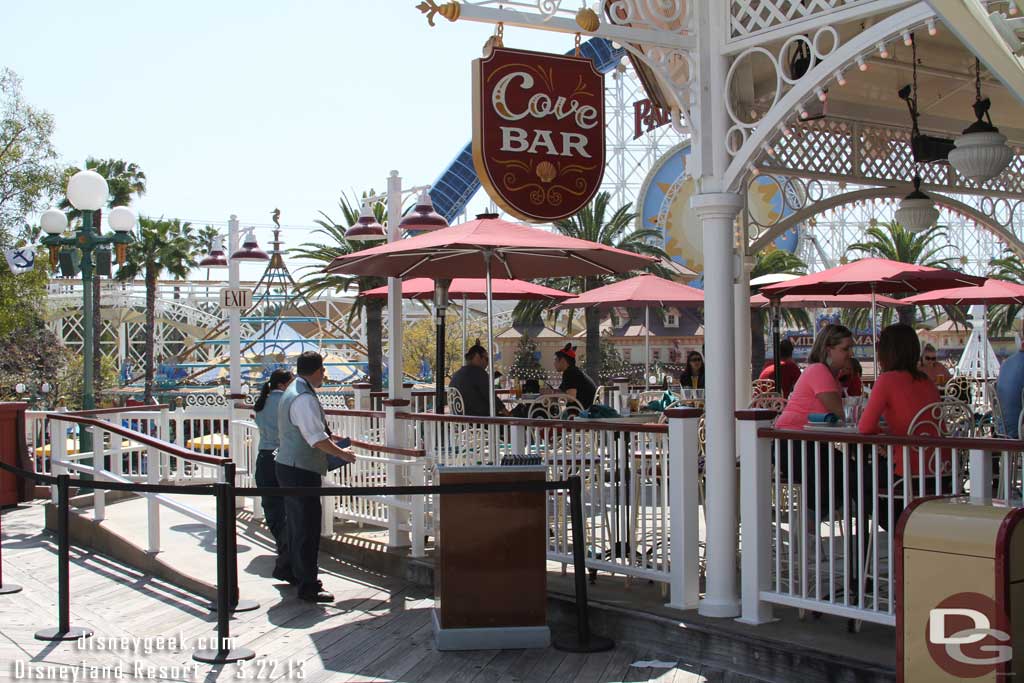 Surprised the line is set up for the Cove Bar this early in the day.  It was not that busy.