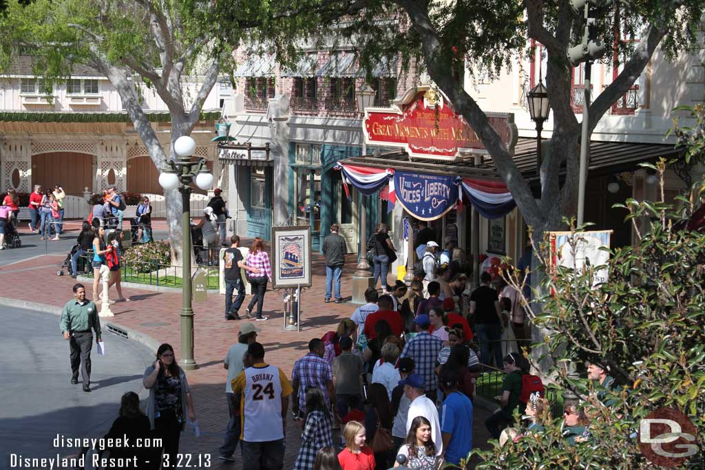 A long line for a character on Main Street, I could not see who was down there.