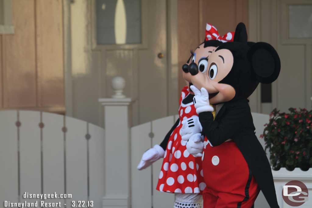 Mickey and Minnie were arriving in Town Square for pictures when I stepped outside.