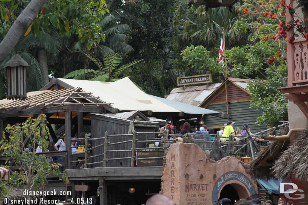 The second story queue for the Jungle Cruise was in use.