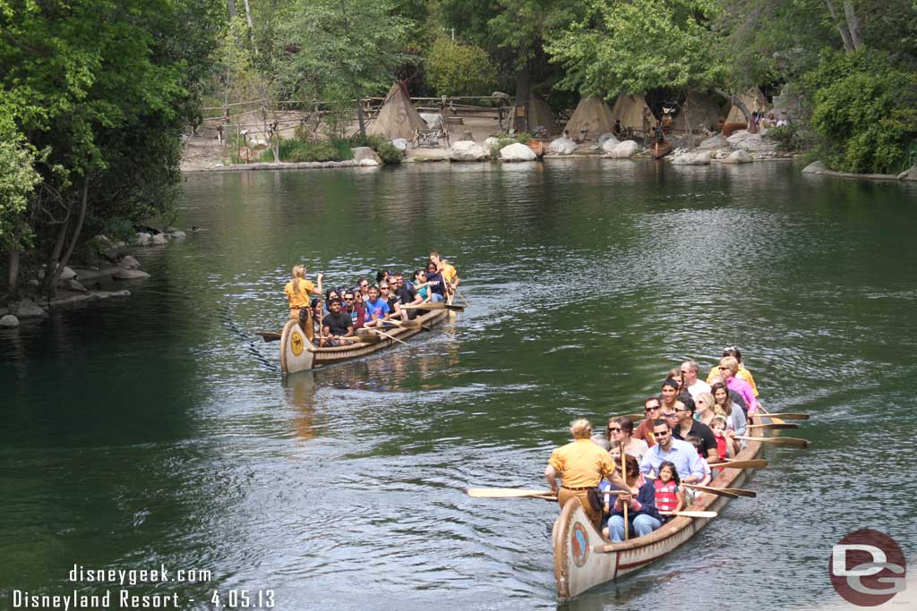 The Columbia caused a minor backup on the river since the Canoes could not pass till we reached port.