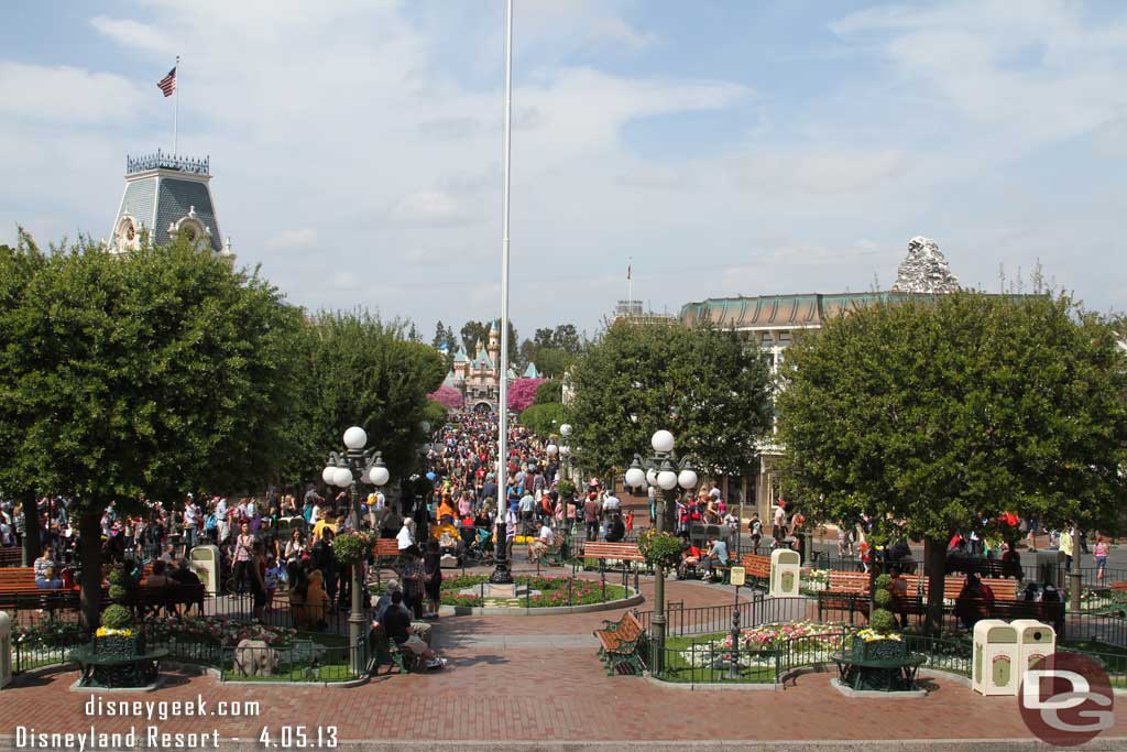 One last look at Town Square and Main Street before heading over to DCA.