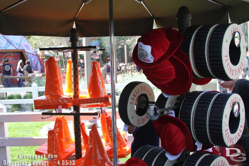 The current selection of specialty Cars Land hats.