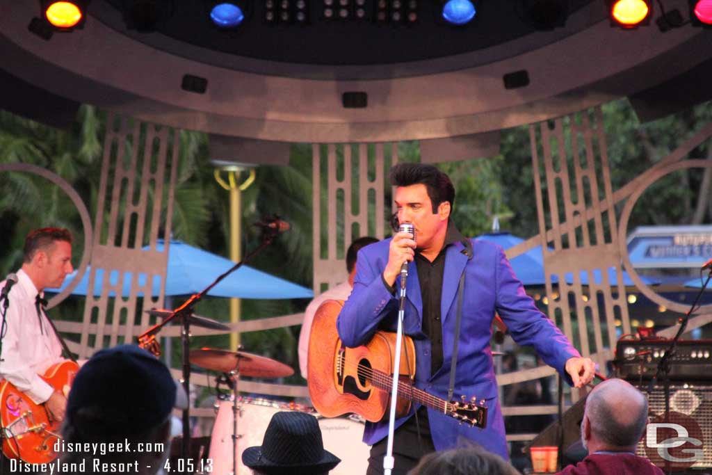 Elvis, Scot Bruce, was performing at Tomorrowland Terrace.