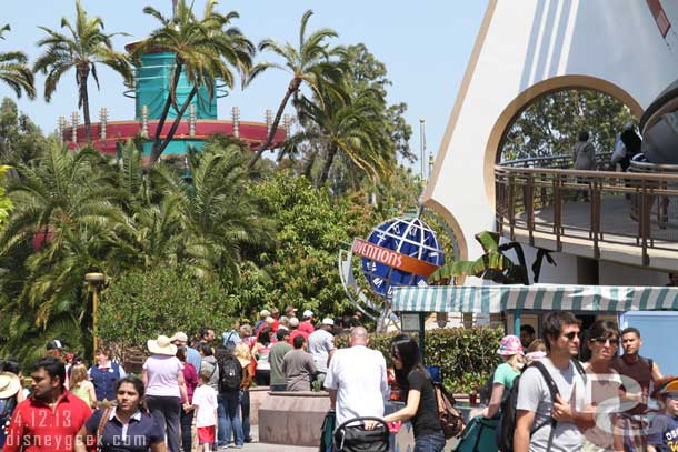 The line for wristbands stretch out the front of Innoventions.