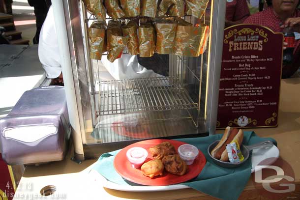 The cart in the center had some food offerings for the event.