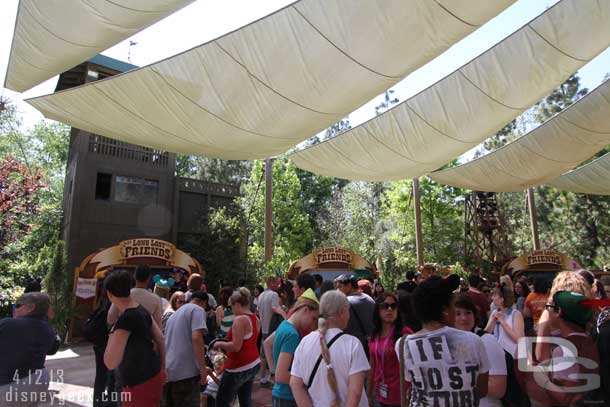 The mass of guests in line for the other stations.