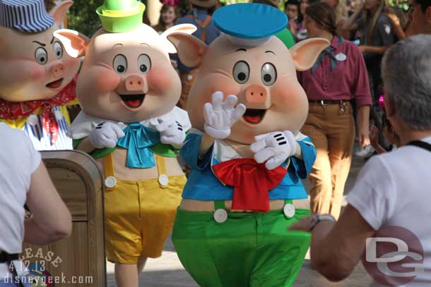 Time for a swap of characters.  The Three Little Pigs coming out.