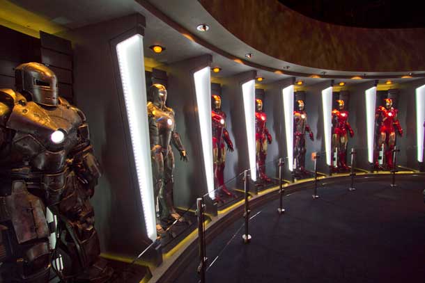 The Mark I through VII suits.
