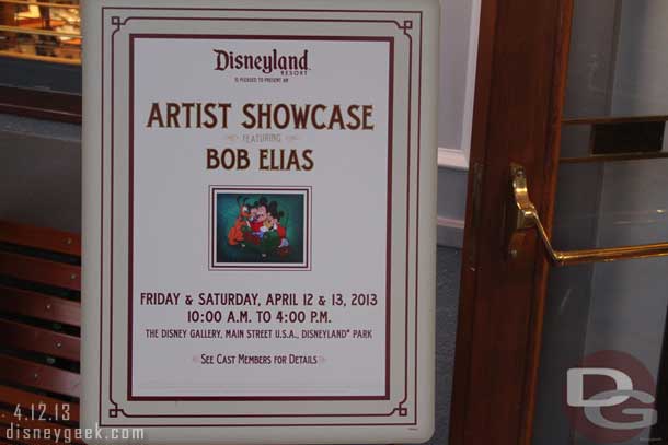 An artist showcase in the Disney Gallery.