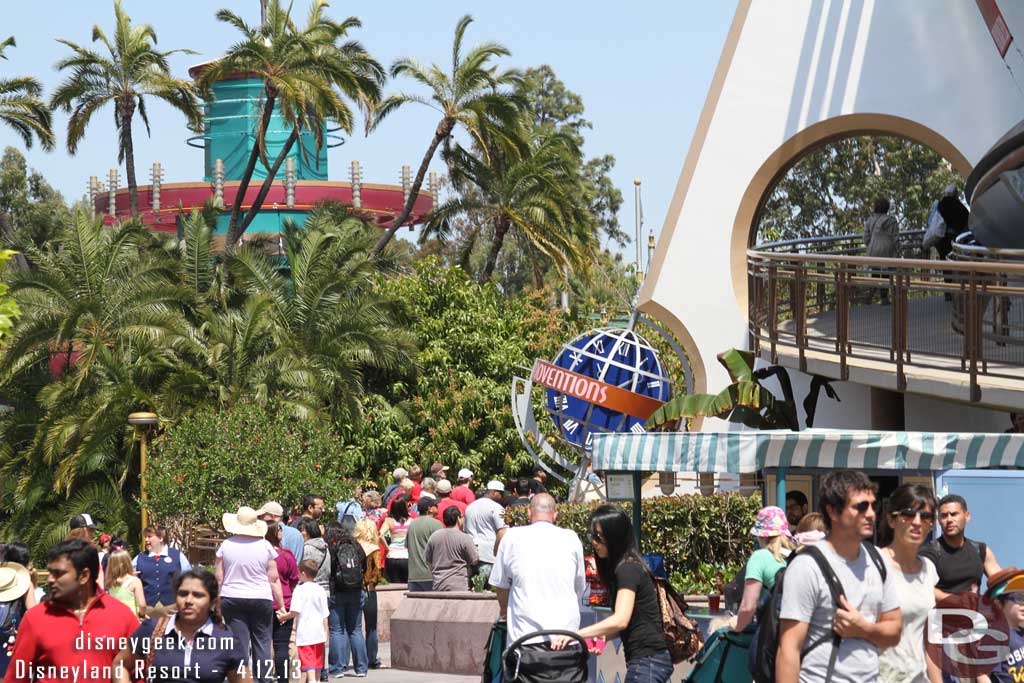 The line for wristbands stretch out the front of Innoventions.