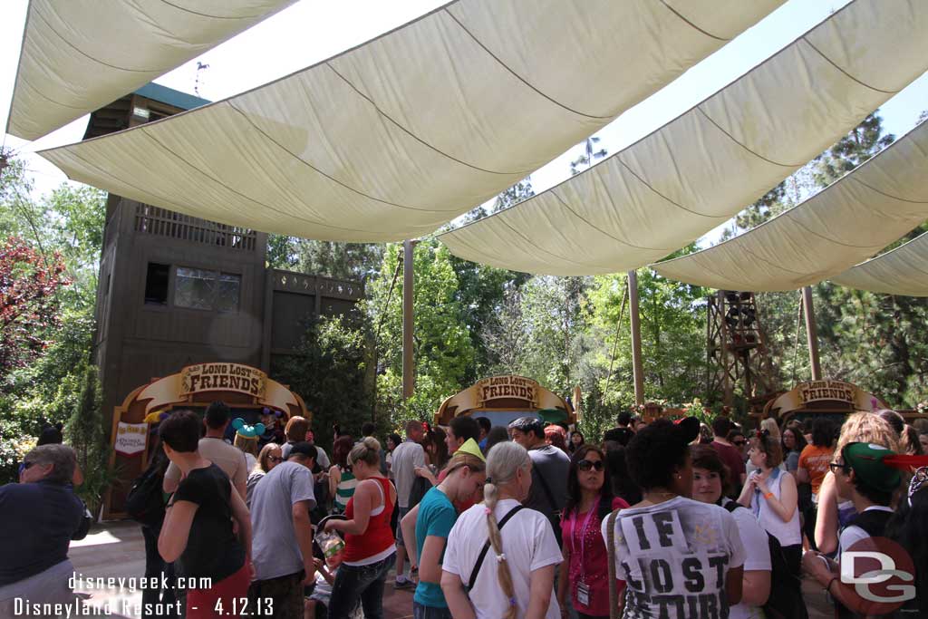 The mass of guests in line for the other stations.