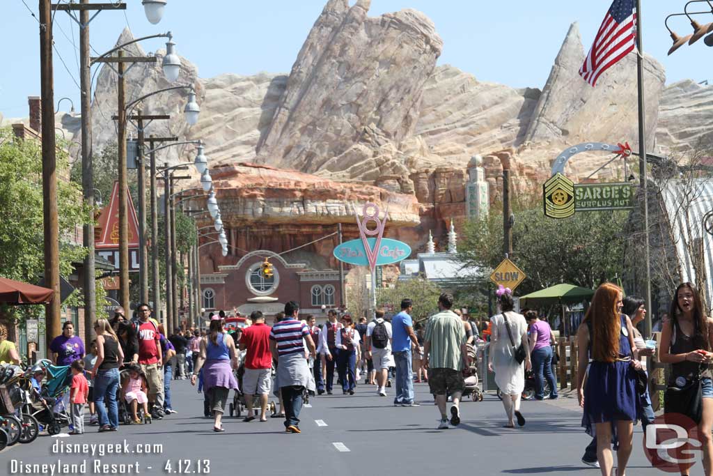 A look down Route 66 as I entered Cars Land.