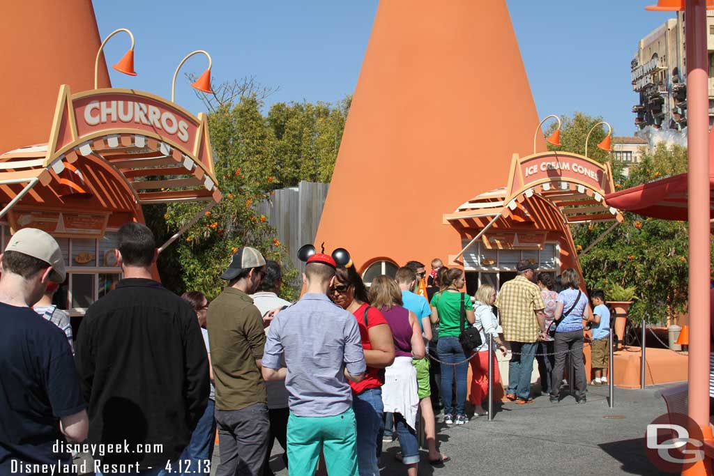 Then back to Cars Land.  The Ice Cream Cone had a long line.