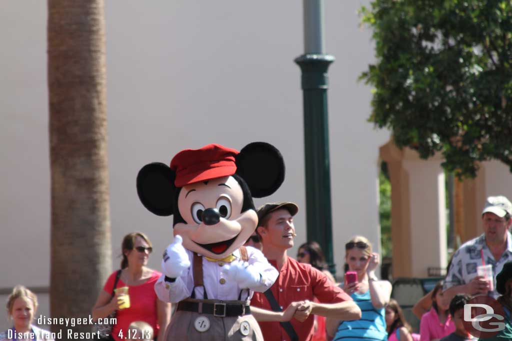 Mickey performing with the Red Car News Boys.