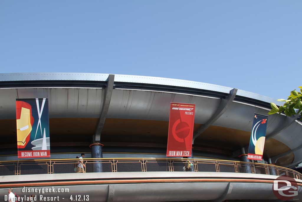 New banners are hung around Innoventions for the Iron Man Tech.