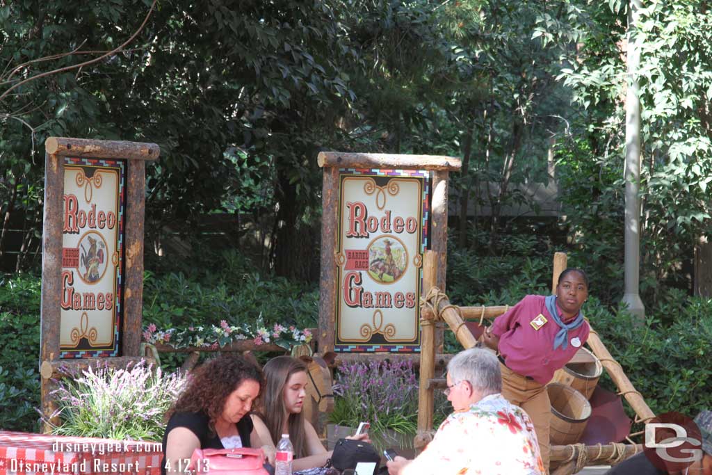 The Rodeo Games were moved to the far corner and had no wait (no guests) at all when I looked.