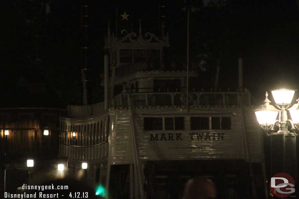 Back to Disneyland.  The Mark Twain is still in the Harbour, but the scaffolding is down and it is set to return to service this week.