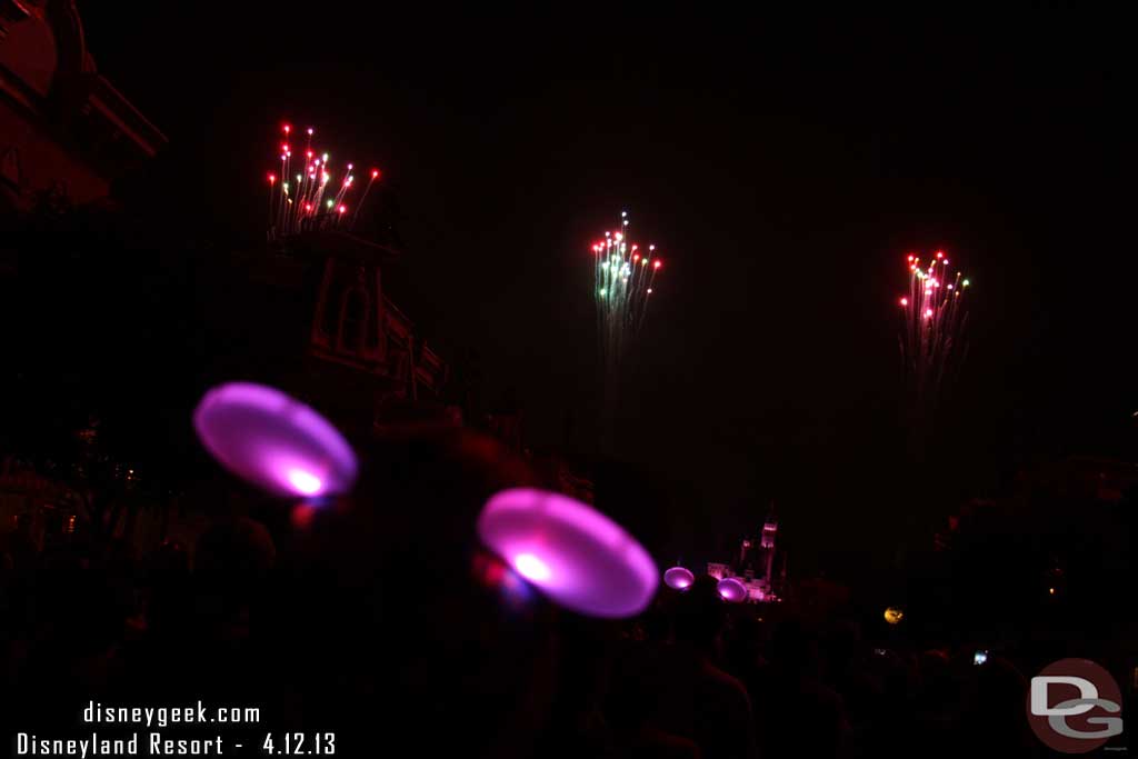 A couple guests with Glow with the Show Ears stood in front of me.