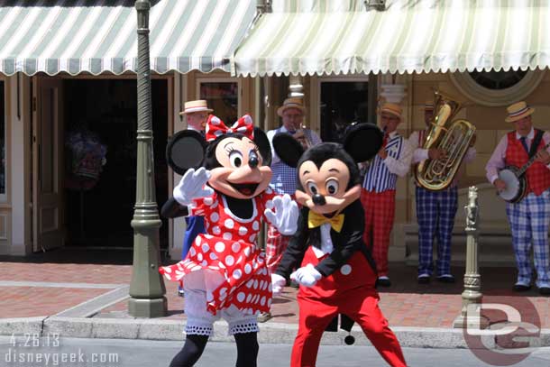 Mickey and Minnie out with the Straw Hatters.