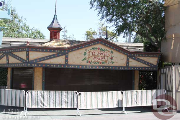 And the Le Petit Chalet was also closed and looks like it is receiving some new paint too.