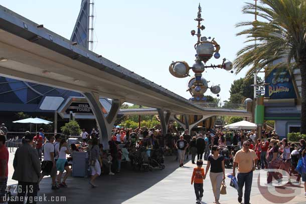 Tomorrowland was not as jammed up as usual.  Both the Subs and Space Mountain were closed today.