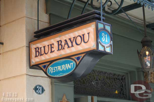 Continuing the food thread... the Blue Bayou has new menus.