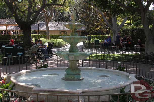 Looks like they resurfaced or cleaned the fountain.  It looked brighter than usual.