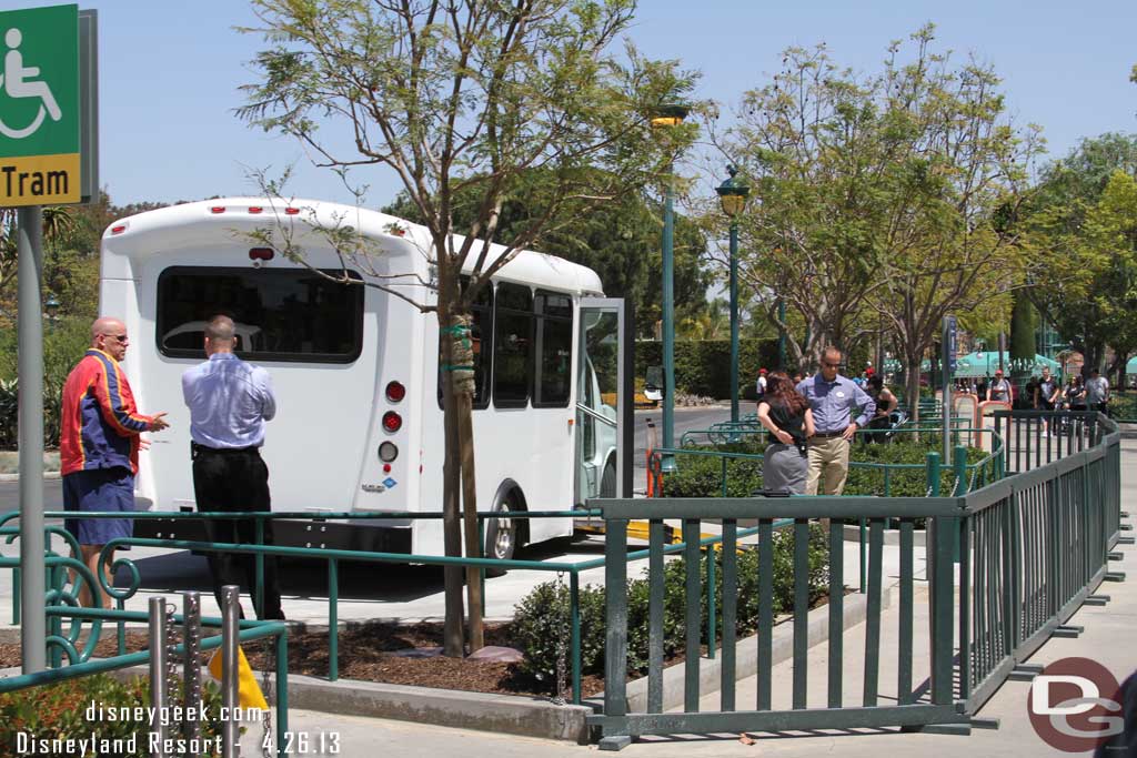 At the Downtown Disney tram stop they have added a new location for the wheelchair accessible courtesy van.