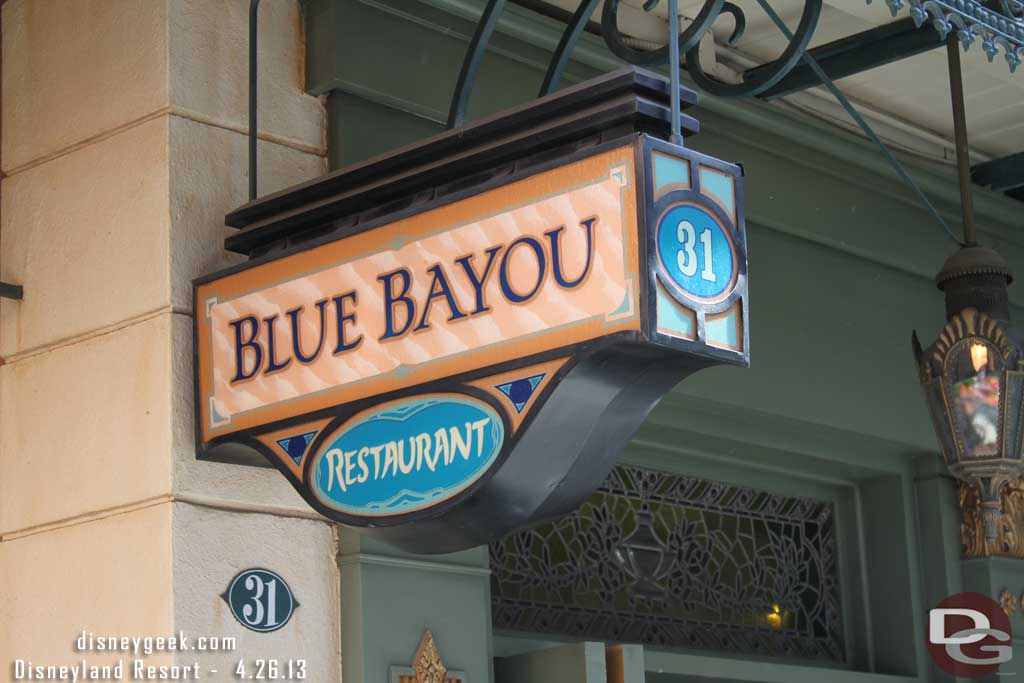 Continuing the food thread... the Blue Bayou has new menus.