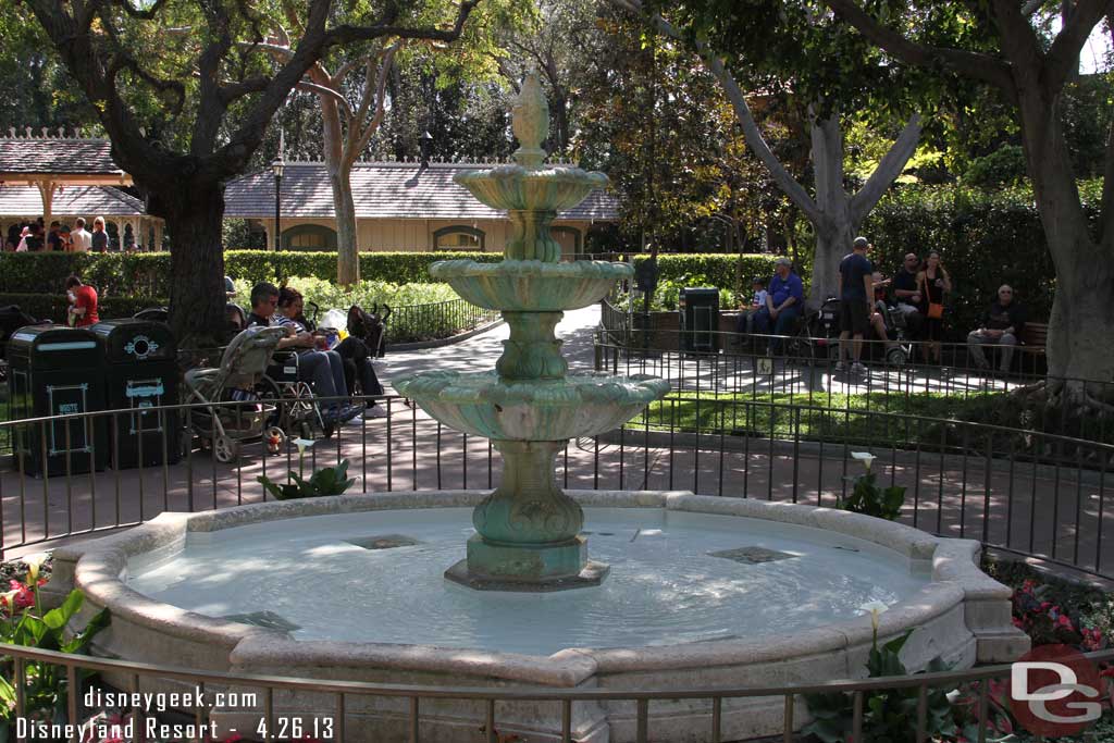 Looks like they resurfaced or cleaned the fountain.  It looked brighter than usual.