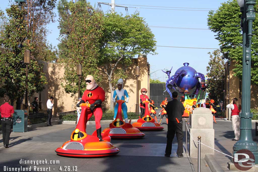 The Monsters Unit is out of service since it is being tweaked to promote Monsters University.  So the Incredibles lead off the parade.