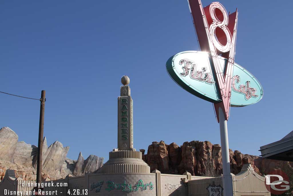 Walking through Radiator Springs.