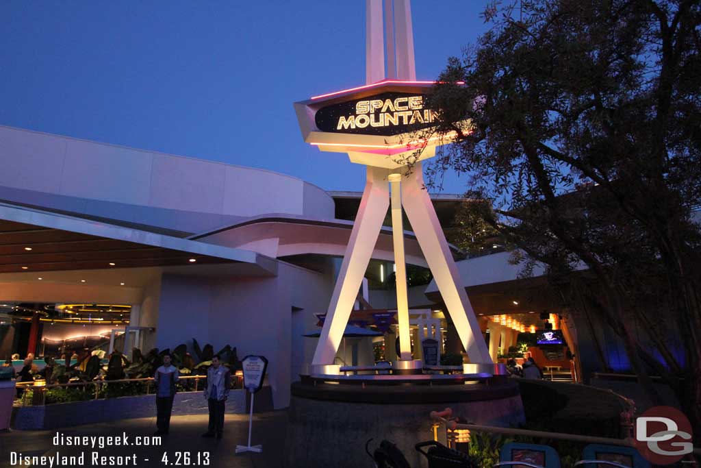 Space Mountain has been closed since the day after my last visit due to OSHA issues.