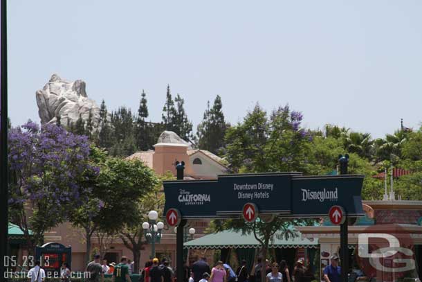 Walking into the Disneyland Resort from Harbor Blvd this afternoon.