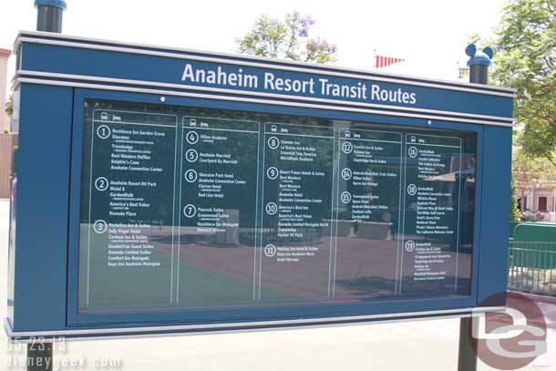 A directory of where all the shuttle buses stop (not sure I have taken a picture of this since I do not enter this way that often).