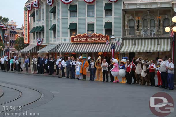 Inside the park characters and Cast Members Main Street.