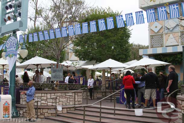 The terrace area was set up as radio row with several stations broadcasting today.